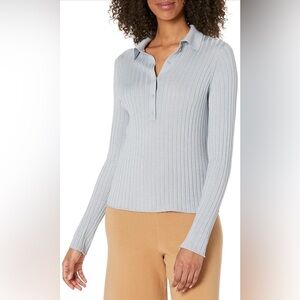 Vince Women's Ribbed Polo Pullover size XS (d)4